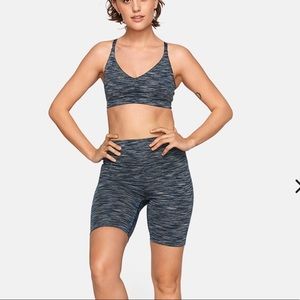 Outdoor voices indigo biker short bra set